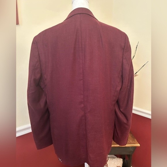 Nautica Men’s Burgundy Modern Fit Wool Sports Coat Blazer - Picture 4 of 11